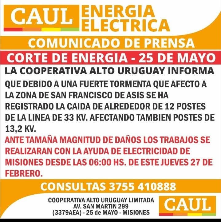 Caul 25 de mayo Misiones