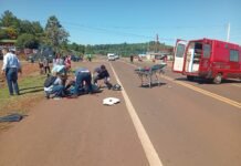 San Pedro: Colisionaron un auto y una moto en la Ruta 14 y un joven resultó con lesiones