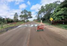 DPV trabaja en demarcación con pintura en rutas en El Soberbio